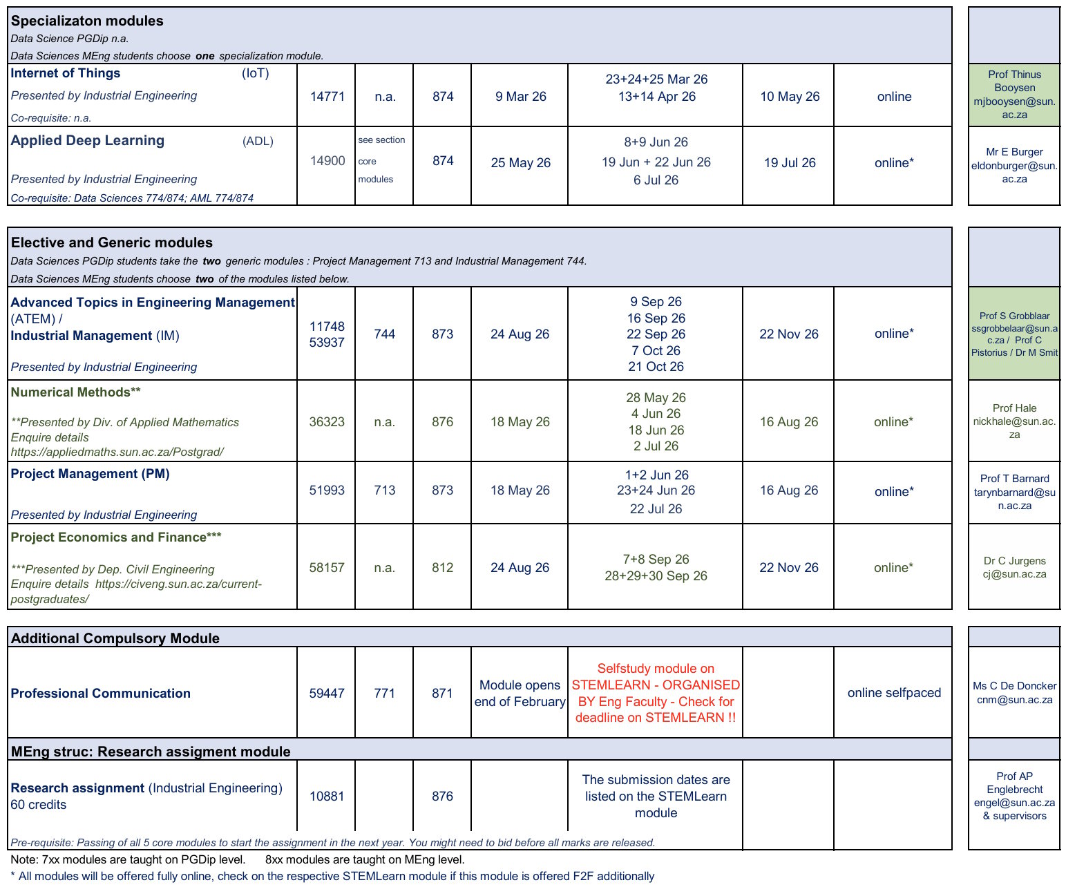ie-datascience-2026 Timetable 2