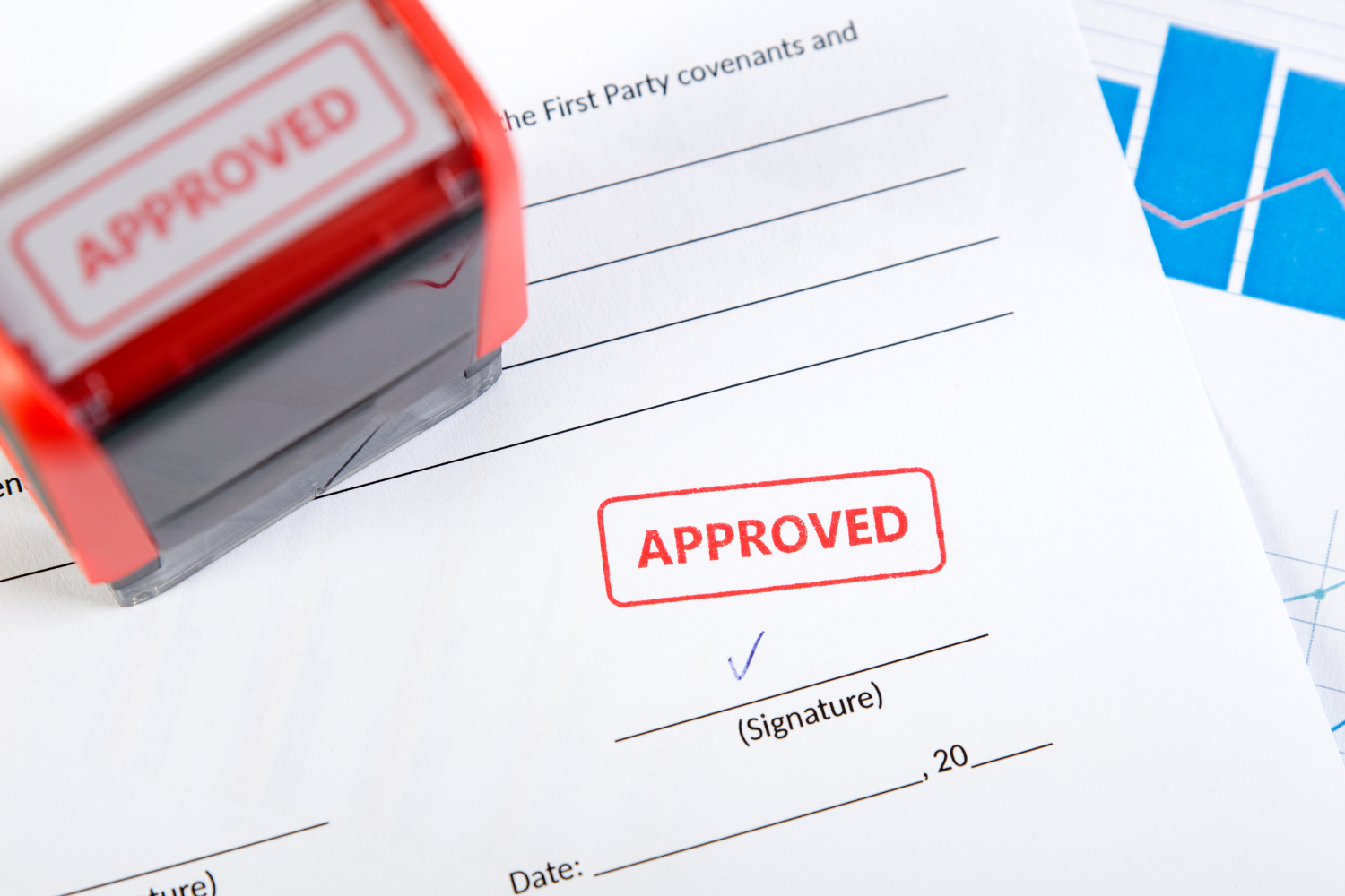 paper with approved stamp