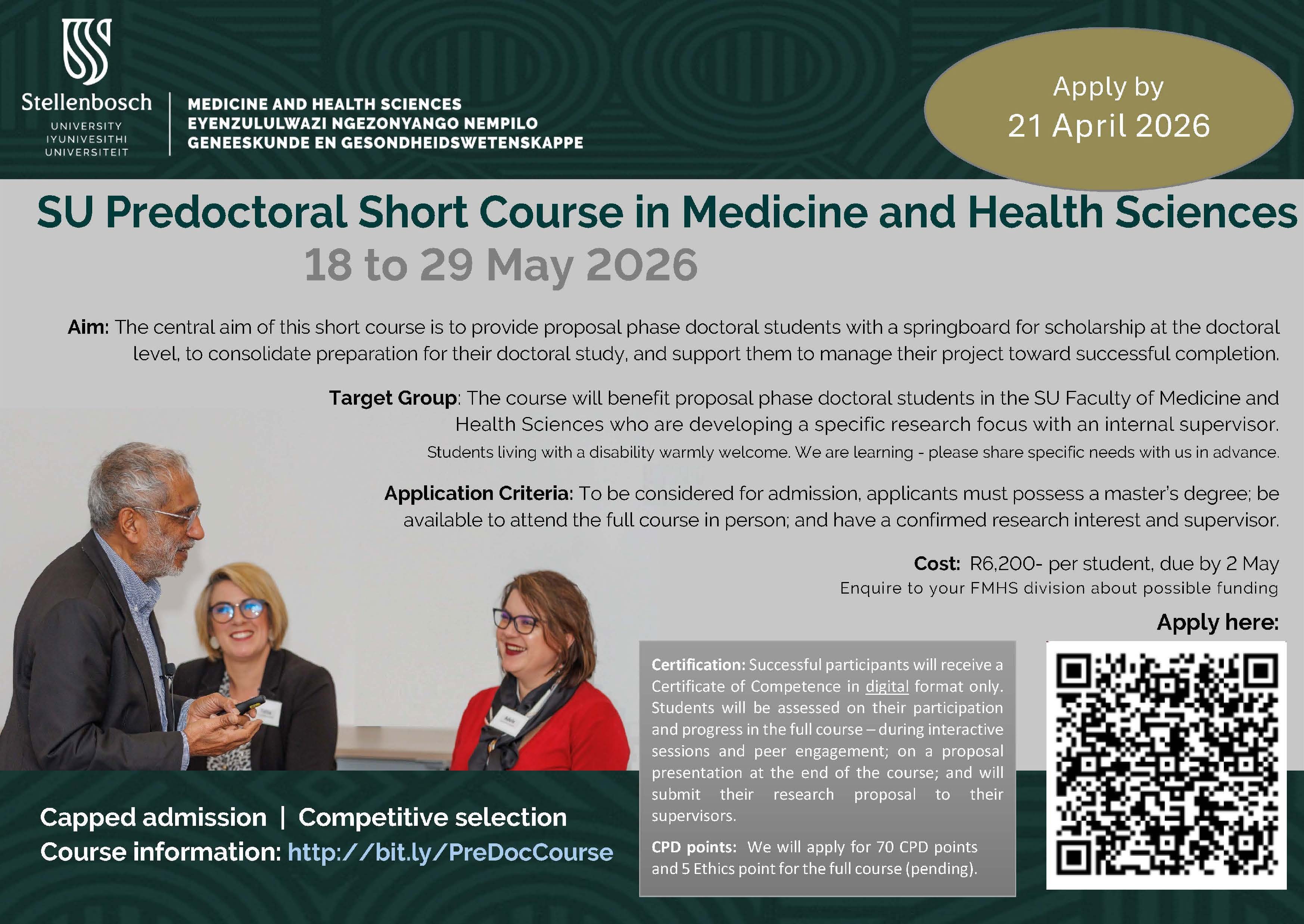 Predoc Short Course ad