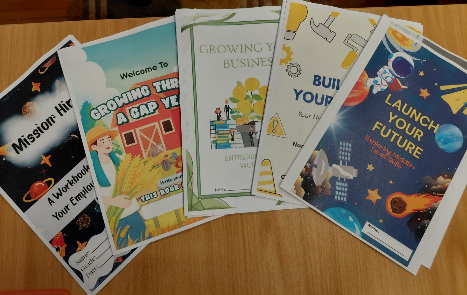 Students designed workbooks for the Grade 12 learners who attended the career workshop.