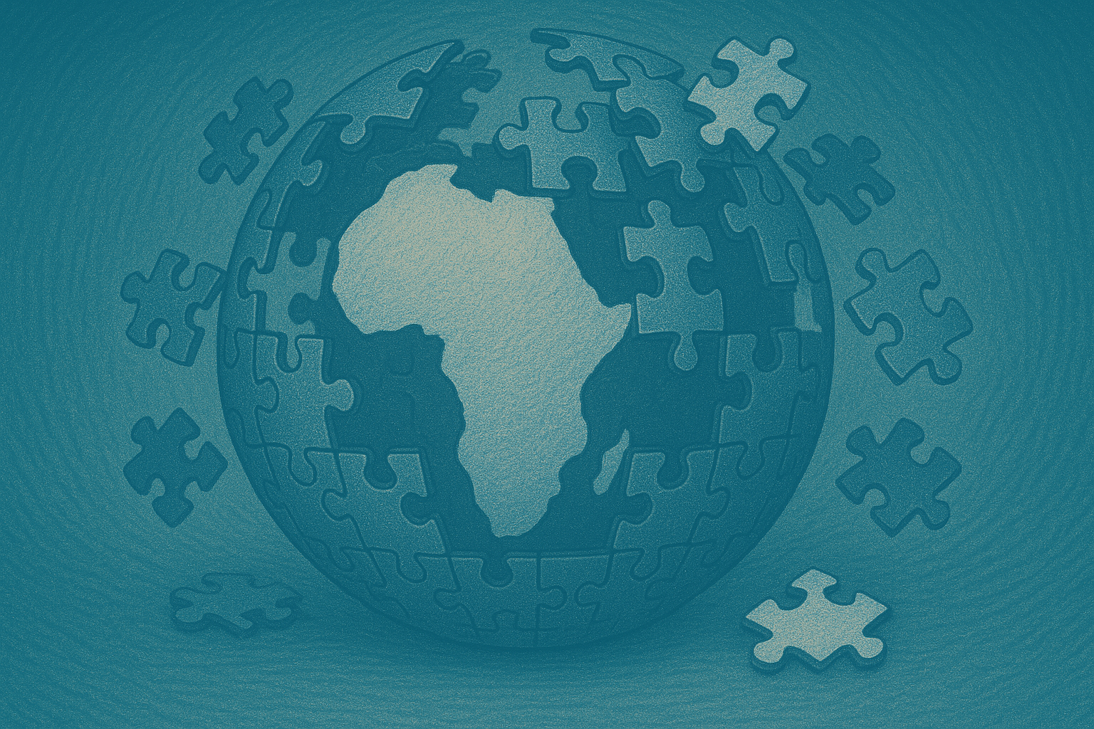 Pieces of Globe puzzle coming together