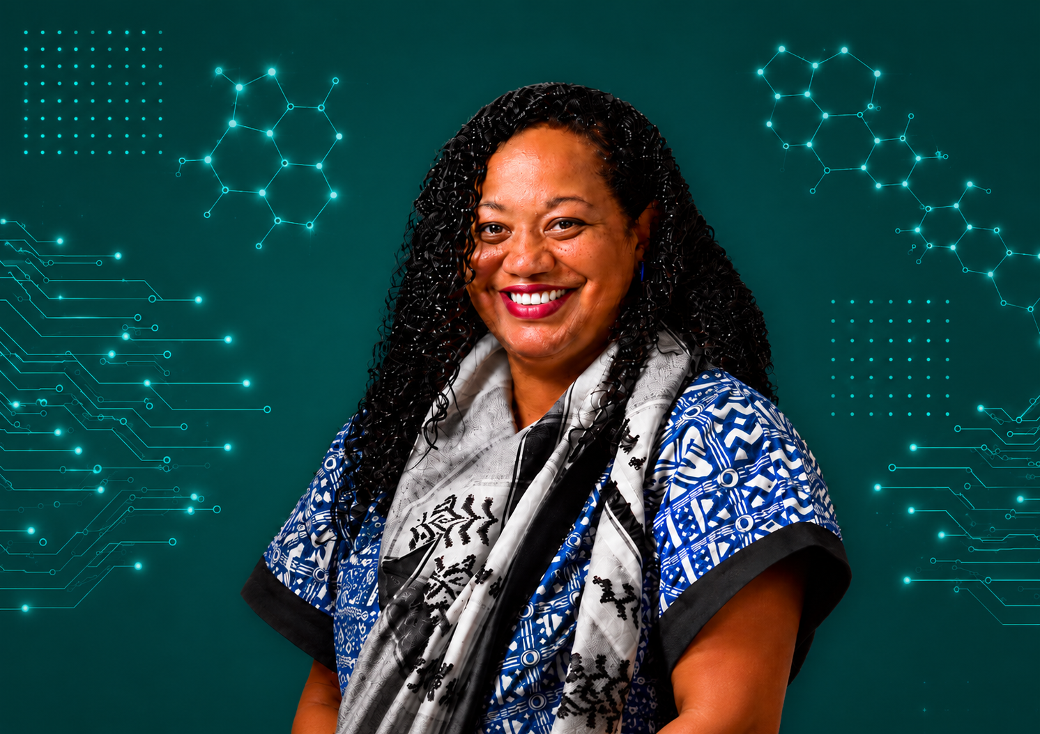 Simone Titus Dawson with AI visual elements