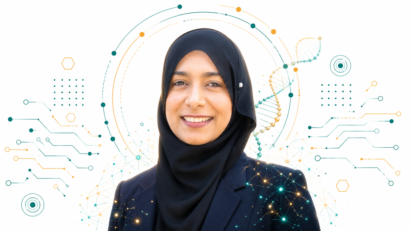 Shahida Moosa with tech visuals