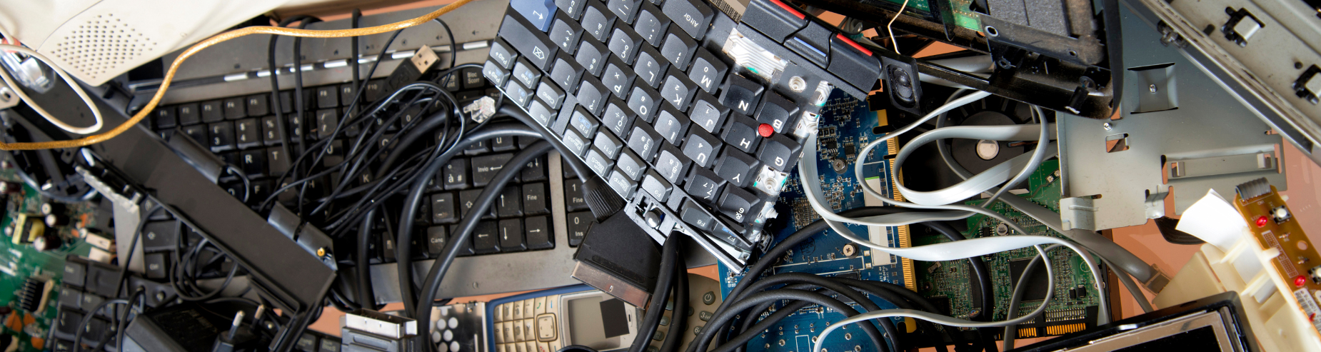 Old computer and electronic waste. Recycling concept