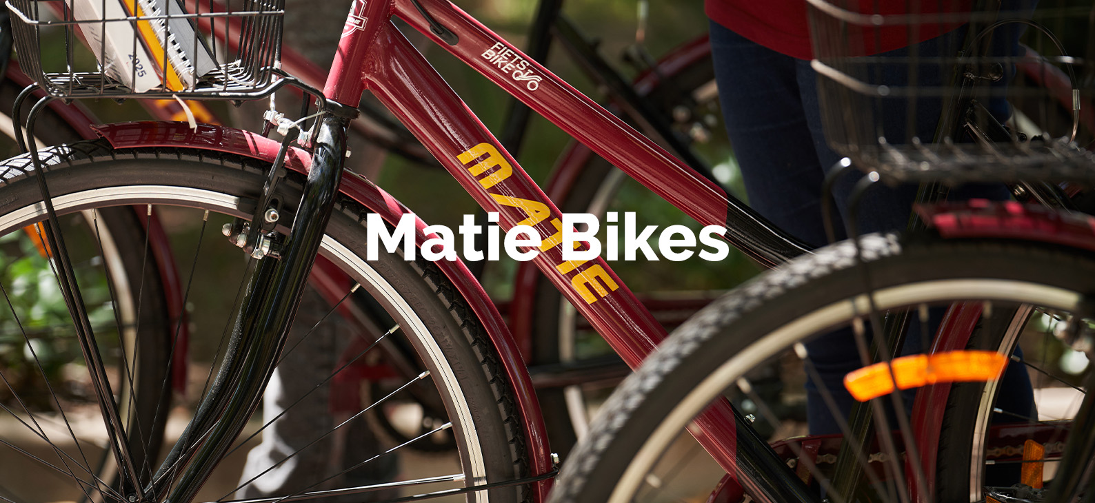 Maroon bicycles 