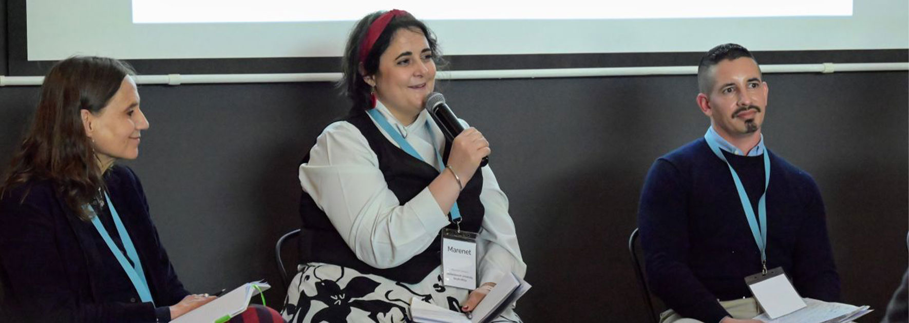 SU Department of Journalism Chair Dr Marenet Jordaan (centre) presents at an ICA preconference, titled “Journalistic Roles in Context: Global Views and Local Realities”. 
