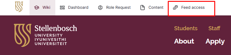 Feed access menu item