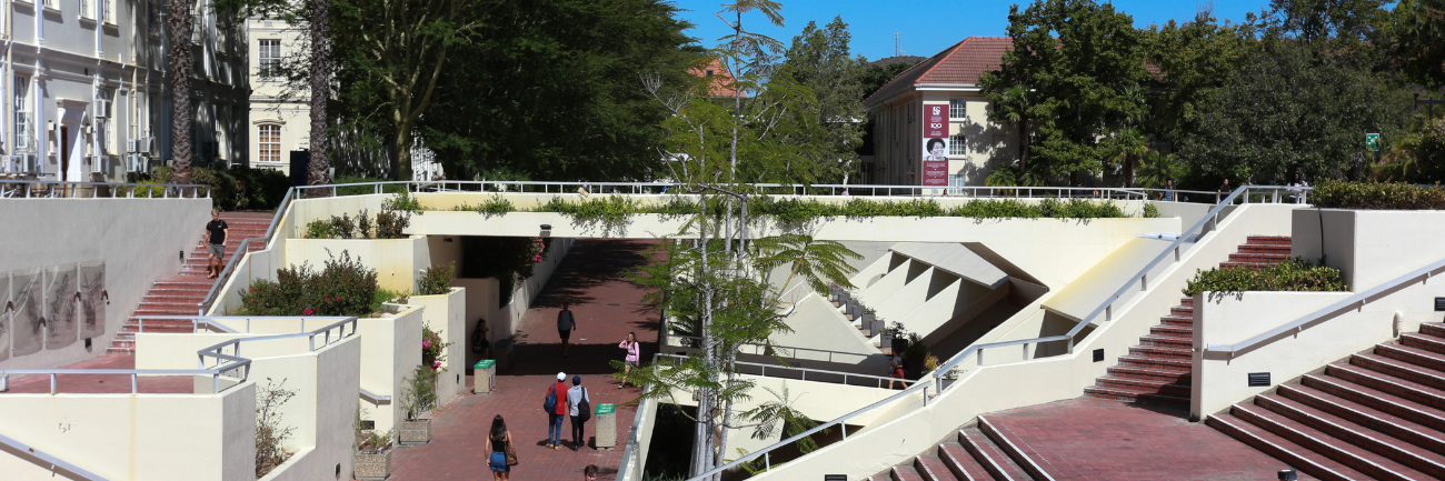 A view of the library on the Stellenbosch campus.