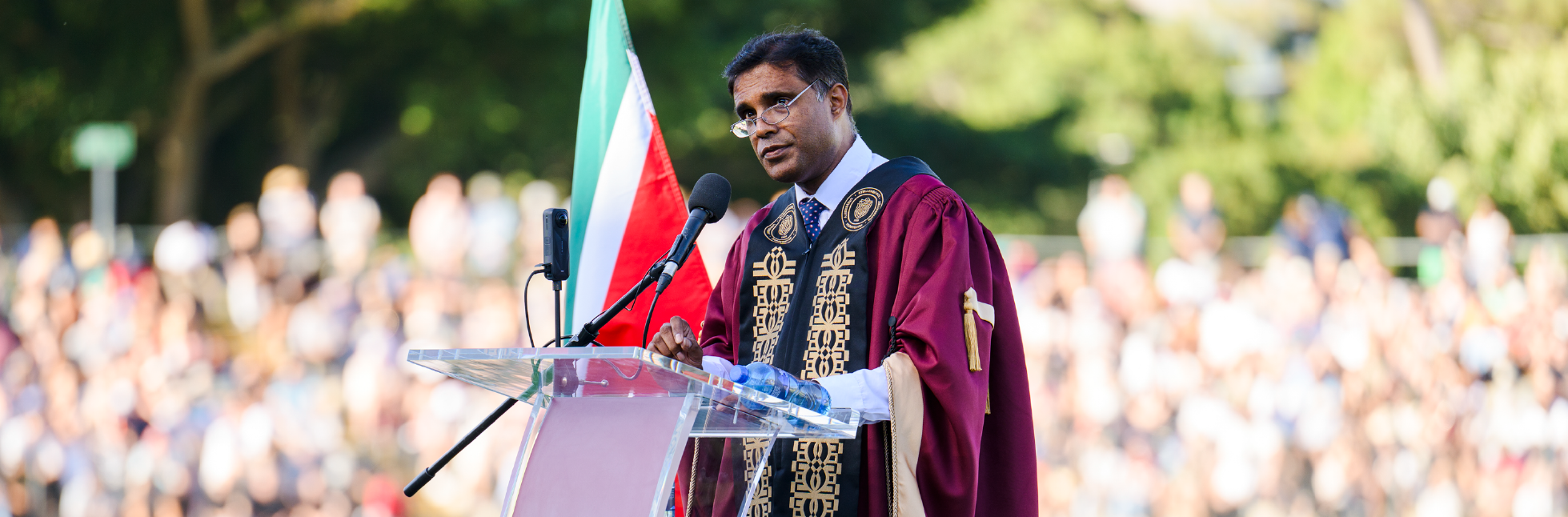 A photo of Prof Deresh Ramjugernath at SU's Welcoming Ceremony in 2026