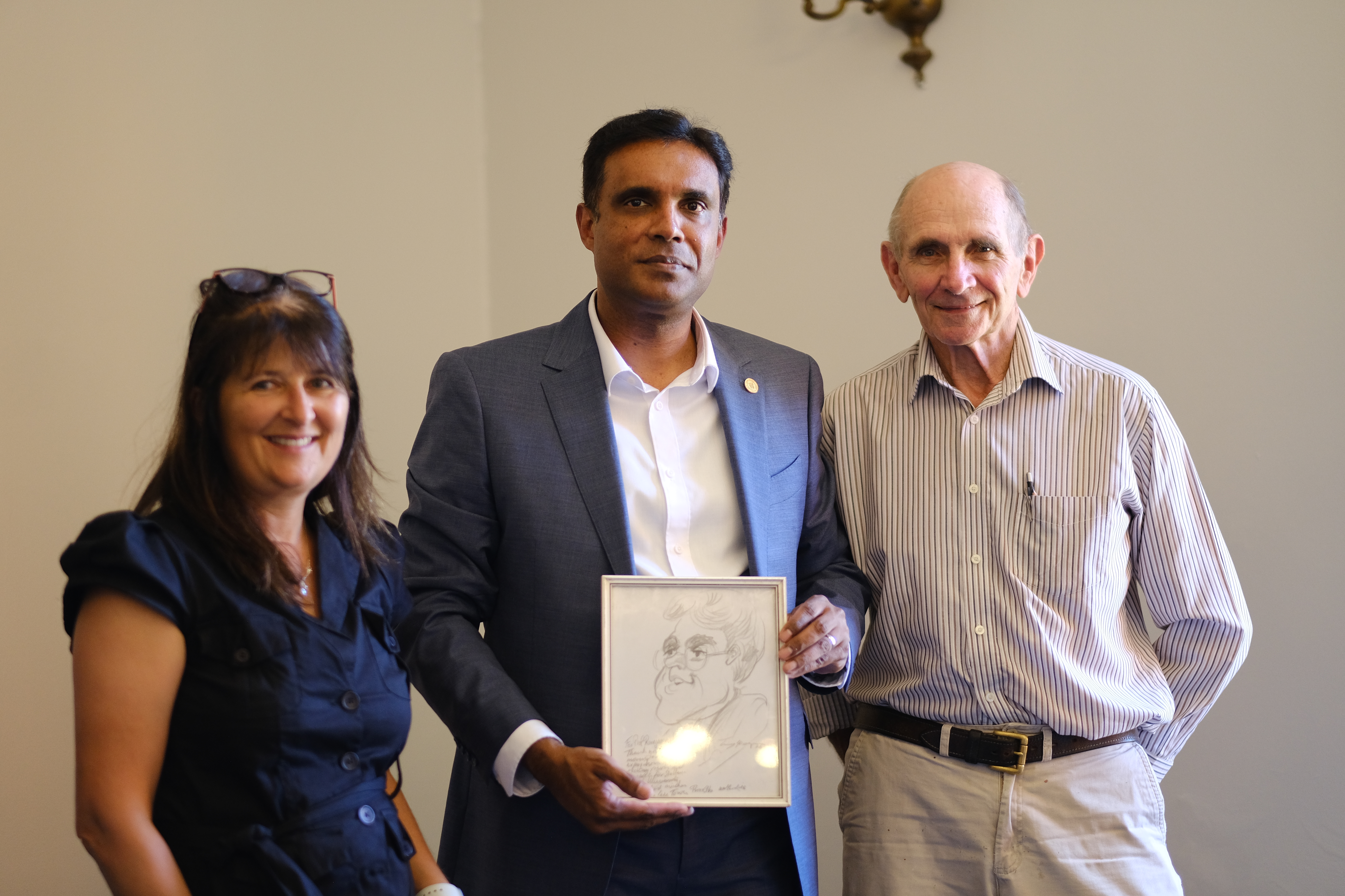 Prof Ramjugernath with Marion Edmunds and Tony Grogan at Cape Town Press Club