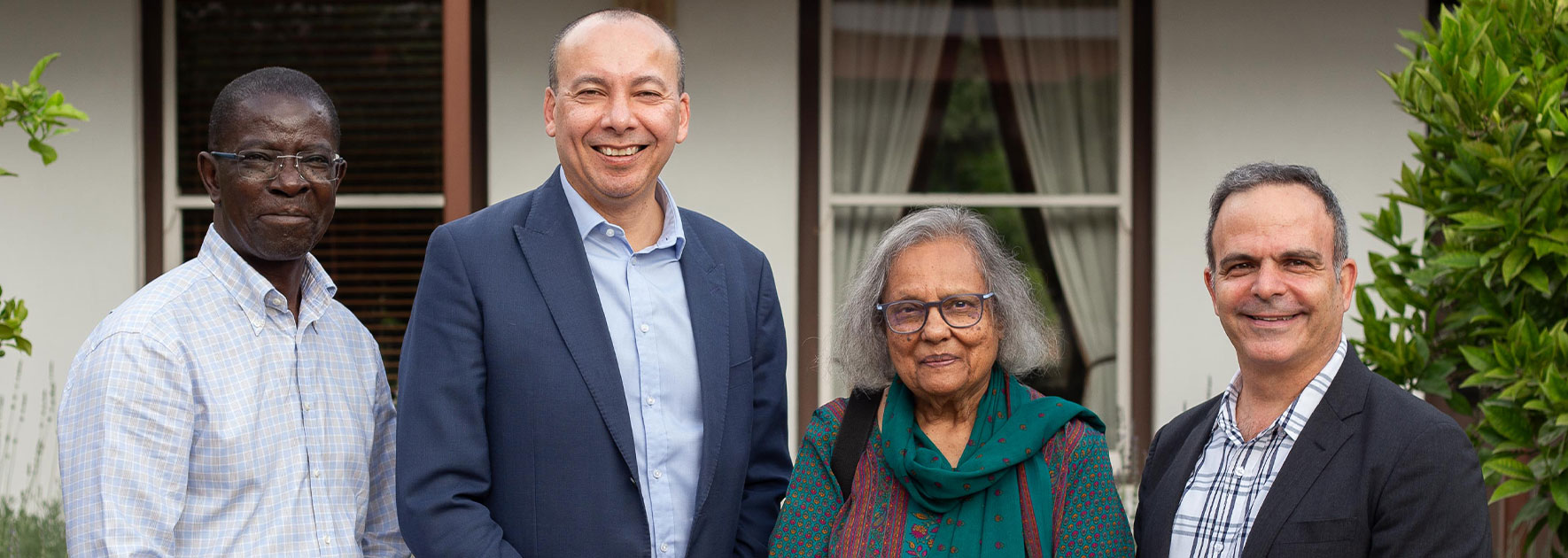 Prof Edward Kirumira, Director, Stellenbosch Institute for Advanced Study (STIAS), Prof Richard Stevens, Acting Deputy Vice-Chancellor: Learning and Teaching at SU, the Hon Dr Ela Gandhi and Prof Alain Tschudin, UNESCO Gandhi-Montessori-Luthuli Chair on Education for Peace and Transformative Solidarity