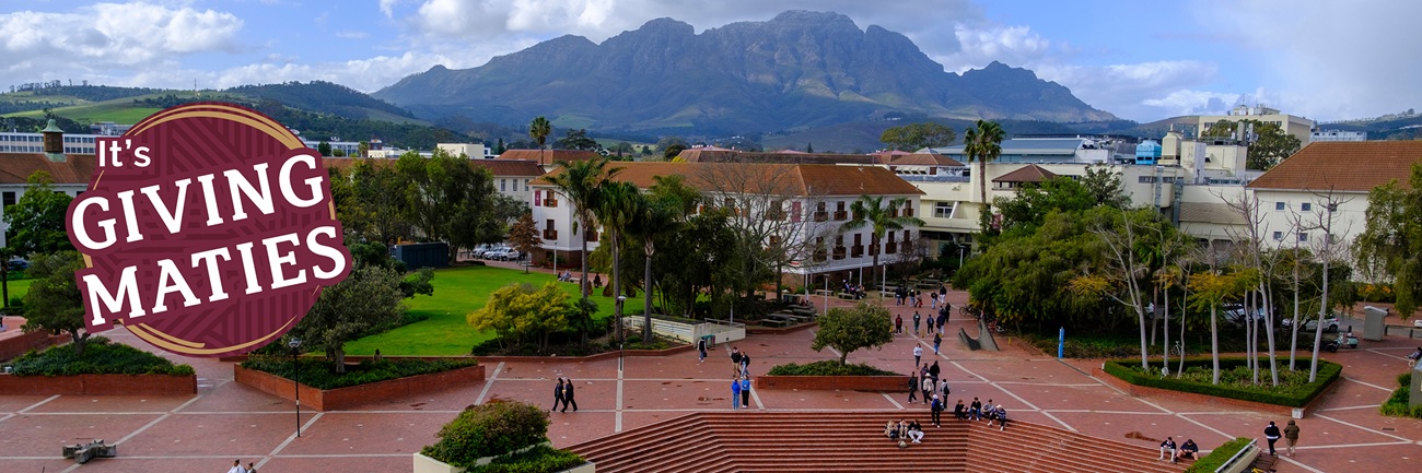 A picture of the Red Square on the Stellenbosch campus.