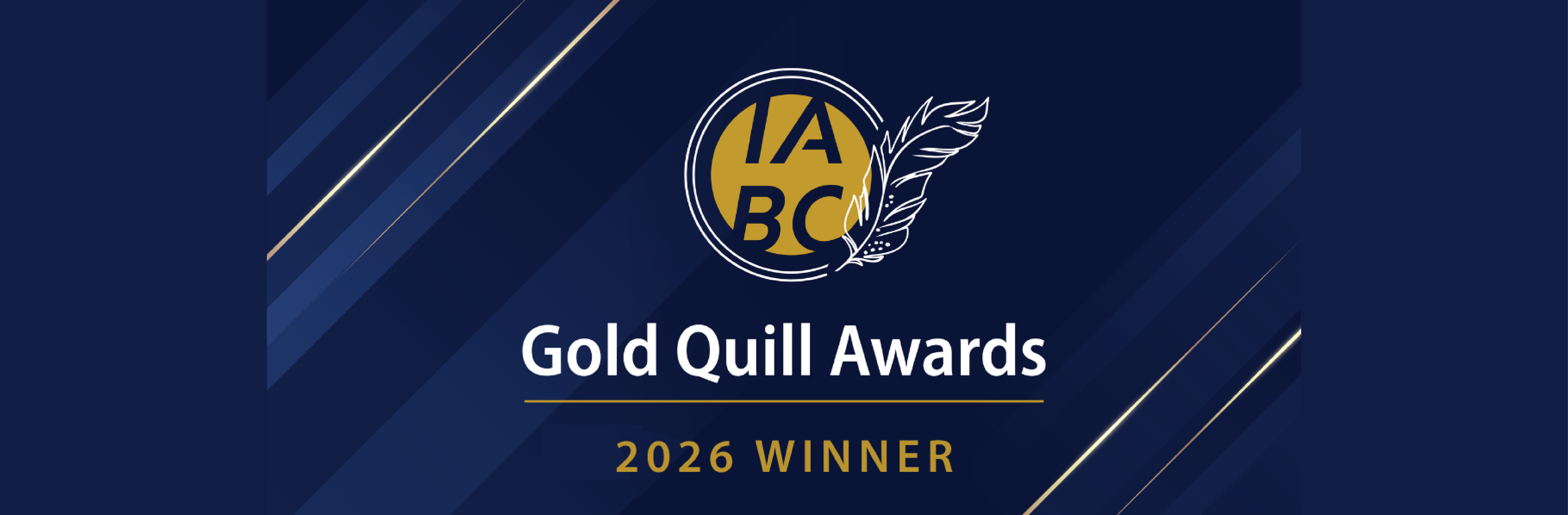 A graphic depicting the Gold Quill Award