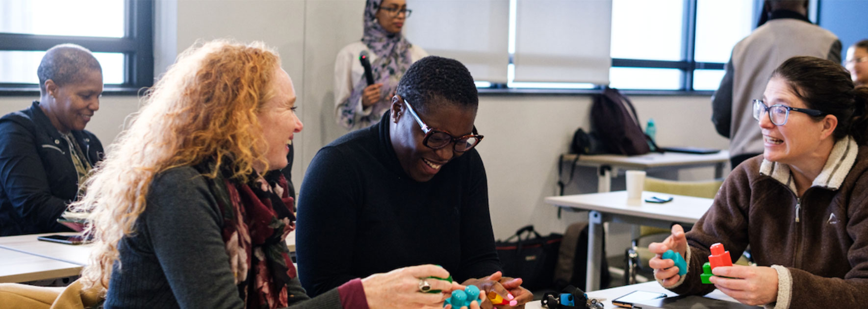 From left, Dr Astrid Treffry-Goatley, Dr Chanelle Mulopo and Anel Schoonees at a Public Square session on transdisciplinary research. 