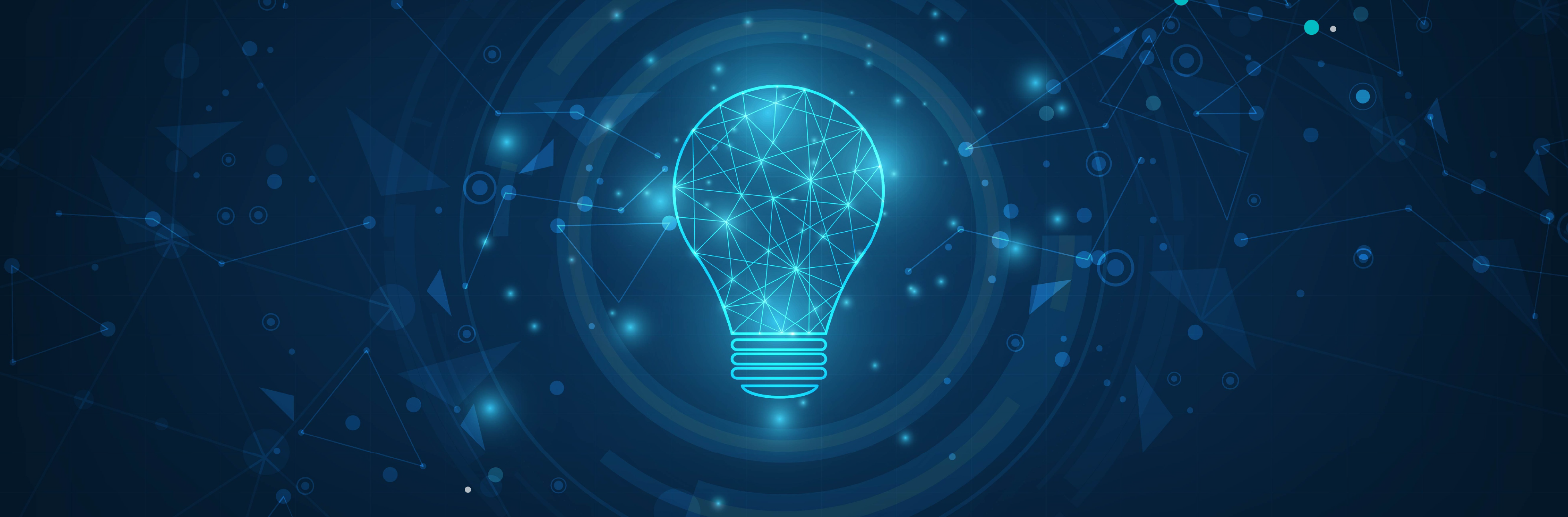 A vector circle tech with light blue and lamp bulb on technology background.