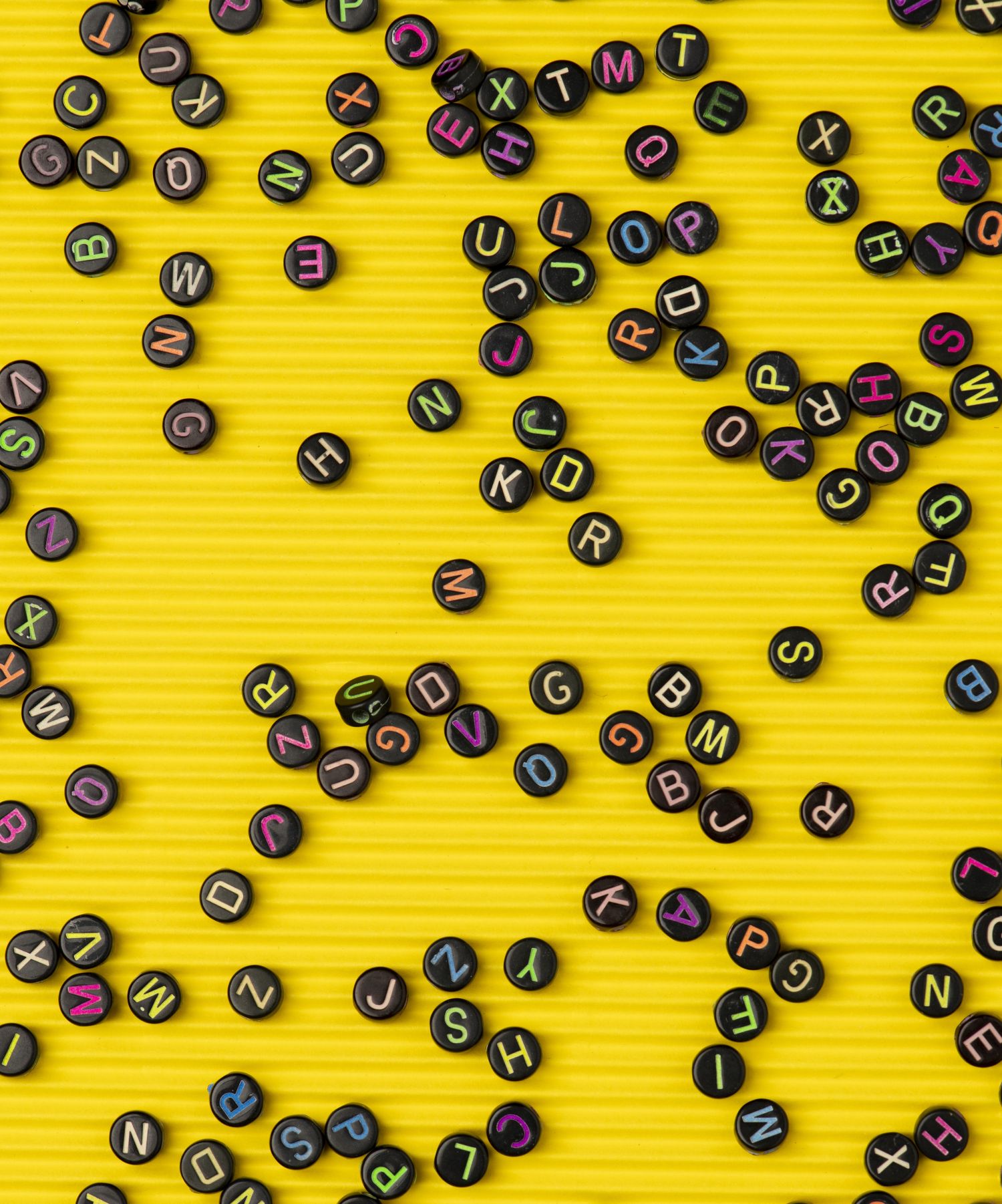 letters on a yellow board