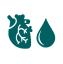 heart and blooddrop icon