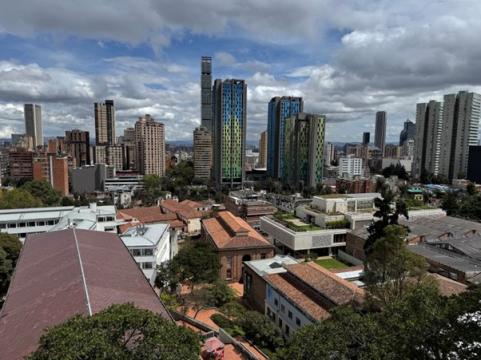 Photo from the campus with the sprawling Bogota in front of it