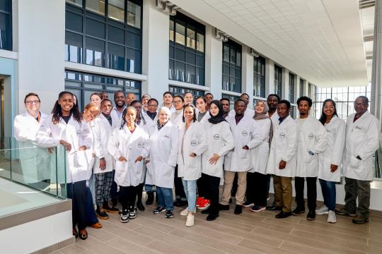 Joel Kabugo, CERI scholar, at the BMRI with other CERI fellows from the African Continent
