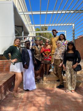 Joel Kabugo, CERI scholar, celebrating African Culture day with other CERI fellows from Africa