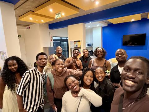 Kondwani Ngulube, an international student from Zambia with fellow AMANI students