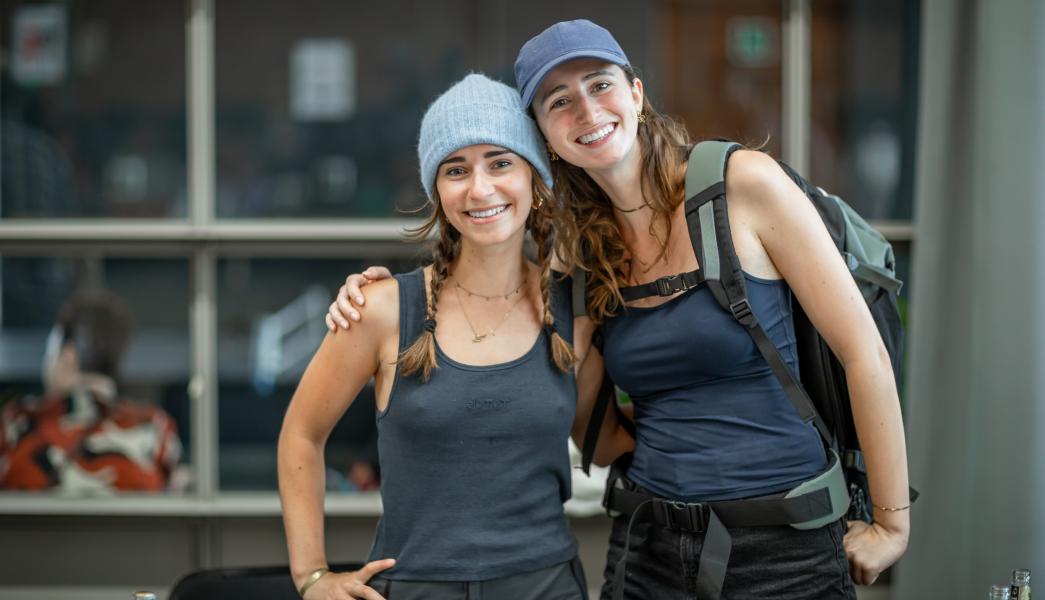 two german students at the international food evening 