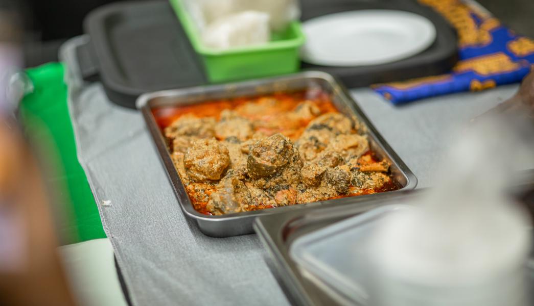 a photo of nigerian soup at the food evening