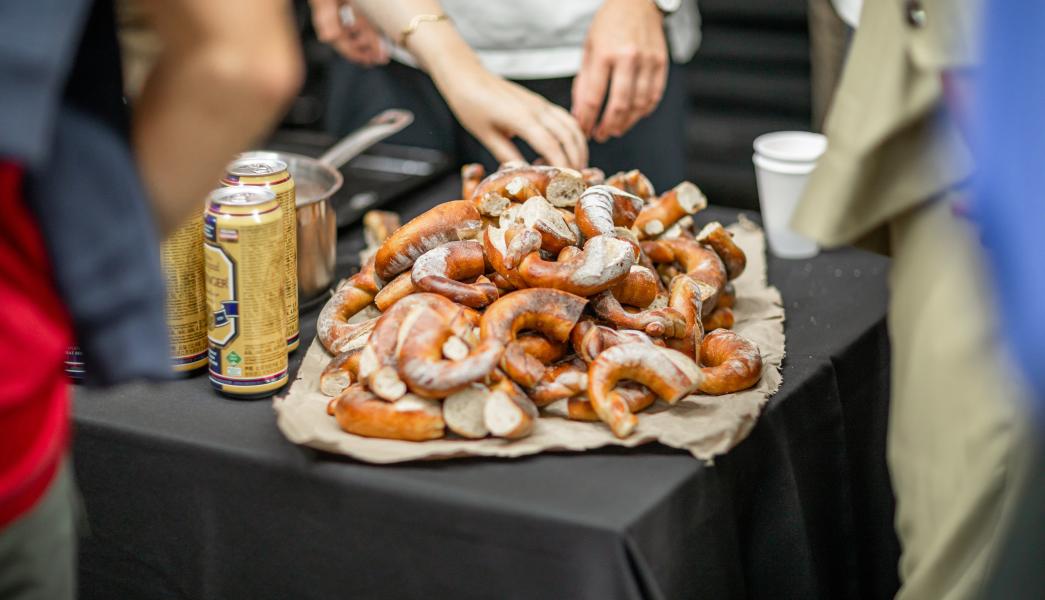 A photo of pretzels at the food evening