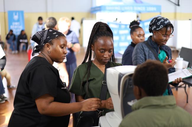 Patient getting an eye test