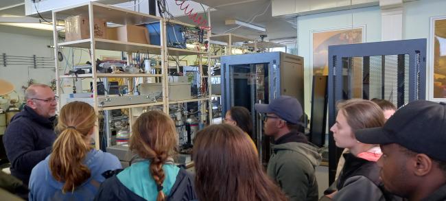 BSc Earth Science students visiting the South African Weather Buro's laboratory at Cape Point.