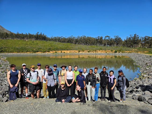 First year students in Earth Sciences doing fieldwork - measuring air quality, tracking CO2 levels and particulate matter.
