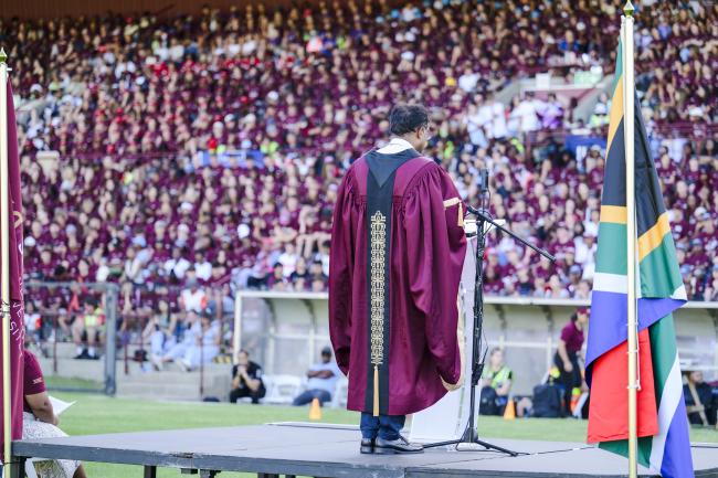 Newcomers were officially welcomed to Stellenbosch University at a vibrant ceremony at the Danie Craven Stadium on 28 January 2025