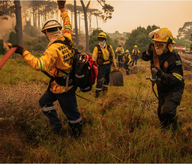A photo of a group of dedicated volunteer firefighters at SU.