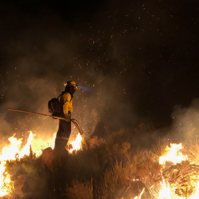 A photo of a group of dedicated volunteer firefighters at SU.