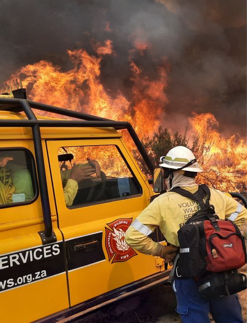A photo of a group of dedicated volunteer firefighters at SU.