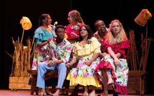 Students performing on stage