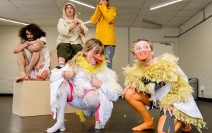 A photo of students in rehearsal studio