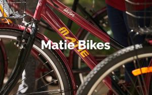 Maroon bicycles 