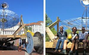 Medieval cart with solar power on the Rooi Plein