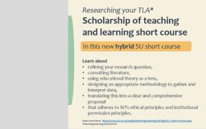 Scholarship of teaching and learning short course