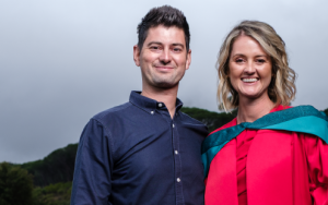 Dr Mariëtte Botha celebrates her PhD with her life-saving brother