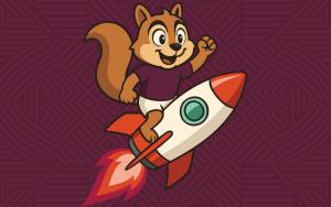 Image of Pokkel on a rocket announcing the new website.