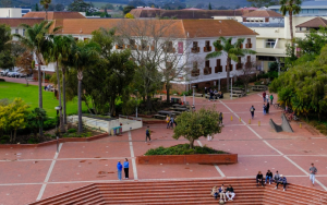A view of the Red Square on the Stellenbosch campus
