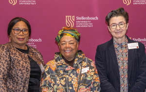 Prof Nico Koopman, Dr Zethu Mkhize, poet Diana Ferrus, Prof Christi van der Westhuizen and Dr Leslie van Rooi at the recent Transformation Indaba.