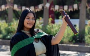 Caitlin Sampson with her degree