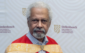 Prof Abdulrazak Gurnah photographed at the ceremony where he received his honorary doctorate
