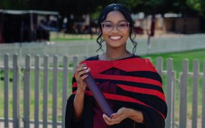 A photo of Handré Muller graduating