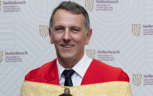 Dr Tjaart van der Walt photographed at the Coetzenburg Centre where he received his honorary doctorate.