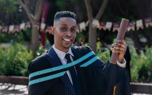 Xichavo Makhubele at his graduation ceremony.