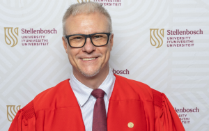 Prof Craig McGregor of the Department of Mechanical and Mechatronic Engineering photographed at his inaugural lecture on the Stellenbosch Campus.